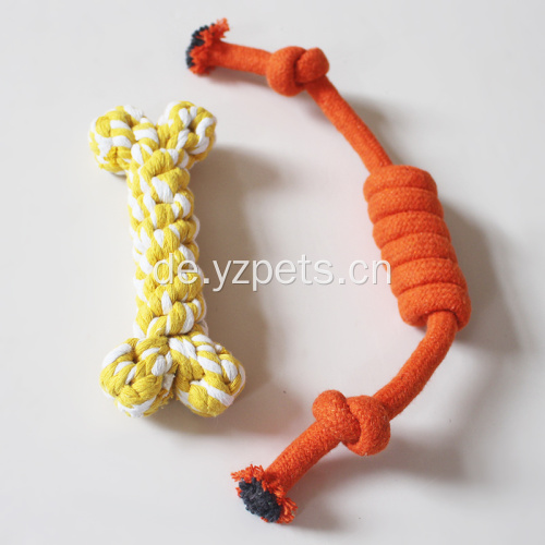 Strapazierfähiges Haustier-Kauspielzeug aus Baumwolle mit geknoteten Enden